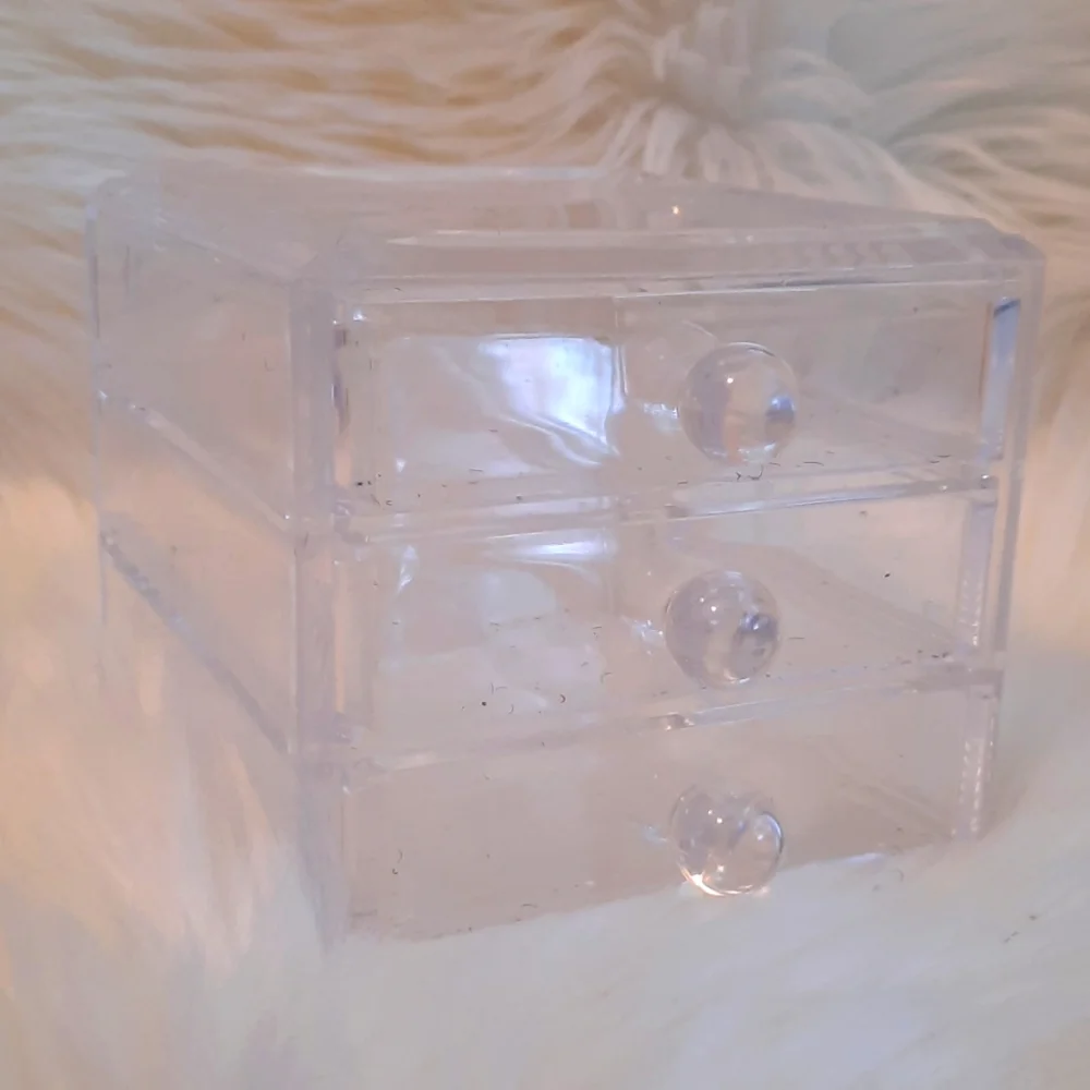 Petite Acrylic Jewelry Case or Vanity Organizer-3 Drawers